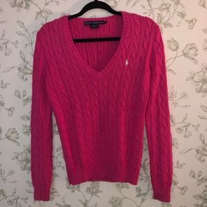 Ralph Lauren V-neck Cable Knit Sweater